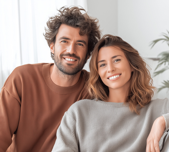 Happy couple representing successful marriage relationship